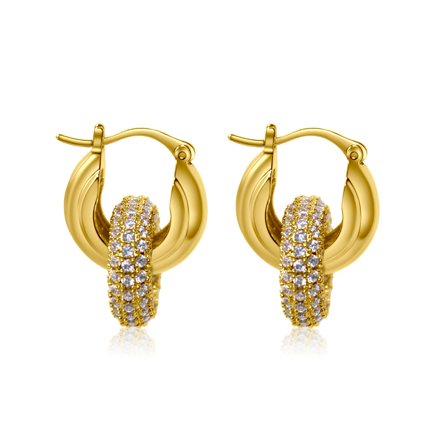 Daphne Pave Earrings - Gold – PielDeMiel