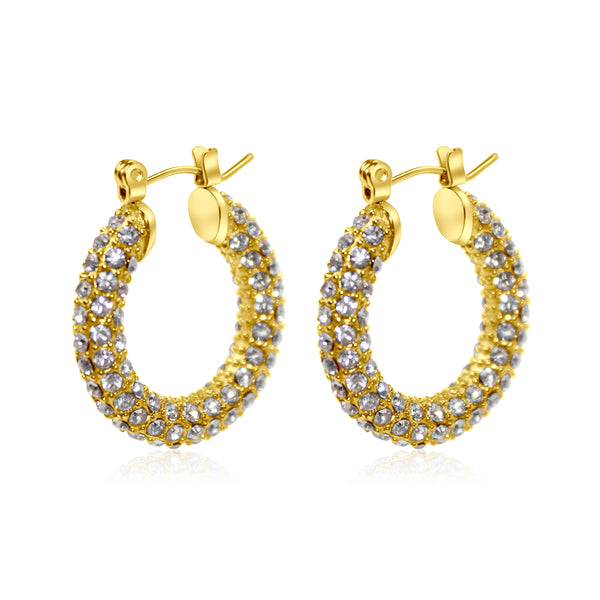 Maia Pave Earrings - Gold