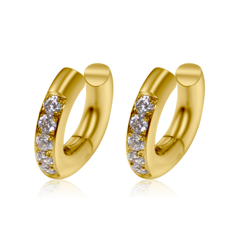 Luz Pave Cuff Earrings - Gold