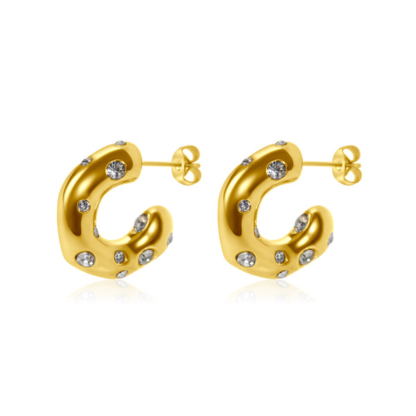 Set in Stone Earrings - Gold